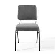 Upholstered fabric dining side chair in black charcoal additional photo 3 of 8