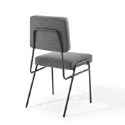Upholstered fabric dining side chair in black charcoal additional photo 5 of 8