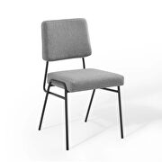 Upholstered fabric dining side chair in black light gray by Modway additional picture 6