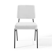 Upholstered fabric dining side chair in black white additional photo 3 of 8