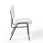 Upholstered fabric dining side chair in black white additional photo 4 of 8