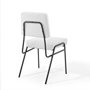 Upholstered fabric dining side chair in black white additional photo 5 of 8
