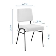 Upholstered fabric dining side chair in black white by Modway additional picture 9