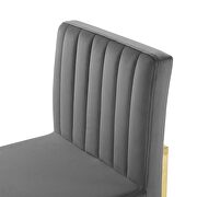 Channel tufted sled base performance velvet dining chair in gold charcoal additional photo 2 of 6