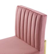 Channel tufted sled base performance velvet dining chair in gold dusty rose additional photo 2 of 6
