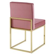 Channel tufted sled base performance velvet dining chair in gold dusty rose by Modway additional picture 6