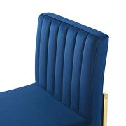 Channel tufted sled base performance velvet dining chair in gold navy by Modway additional picture 2