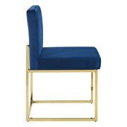 Channel tufted sled base performance velvet dining chair in gold navy by Modway additional picture 3