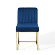 Channel tufted sled base performance velvet dining chair in gold navy by Modway additional picture 5