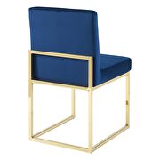 Channel tufted sled base performance velvet dining chair in gold navy by Modway additional picture 6