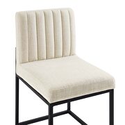 Channel tufted sled base upholstered fabric dining chair in black beige by Modway additional picture 2