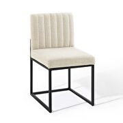 Channel tufted sled base upholstered fabric dining chair in black beige by Modway additional picture 6