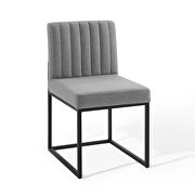 Channel tufted sled base upholstered fabric dining chair in black light gray by Modway additional picture 6