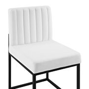 Channel tufted sled base upholstered fabric dining chair in black white by Modway additional picture 2