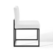 Channel tufted sled base upholstered fabric dining chair in black white by Modway additional picture 3