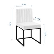 Channel tufted sled base upholstered fabric dining chair in black white by Modway additional picture 7