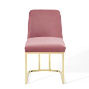 Sled base performance velvet dining side chair in gold dusty rose additional photo 4 of 8