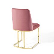 Sled base performance velvet dining side chair in gold dusty rose additional photo 5 of 8