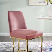 Sled base performance velvet dining side chair in gold dusty rose by Modway additional picture 9