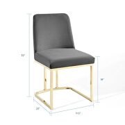 Sled base performance velvet dining side chair in gold gray by Modway additional picture 8