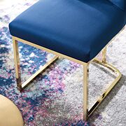 Sled base performance velvet dining side chair in gold navy by Modway additional picture 9