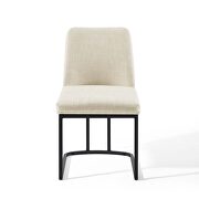 Sled base upholstered fabric dining side chair in black beige by Modway additional picture 5