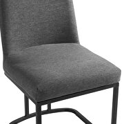 Sled base upholstered fabric dining side chair in black charcoal by Modway additional picture 2