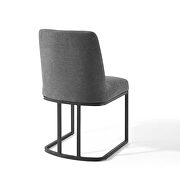 Sled base upholstered fabric dining side chair in black charcoal by Modway additional picture 5