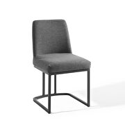 Sled base upholstered fabric dining side chair in black charcoal by Modway additional picture 6