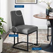 Sled base upholstered fabric dining side chair in black charcoal by Modway additional picture 7