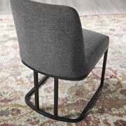 Sled base upholstered fabric dining side chair in black charcoal by Modway additional picture 9