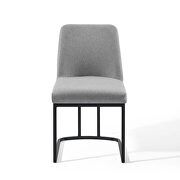 Sled base upholstered fabric dining side chair in black light gray by Modway additional picture 4