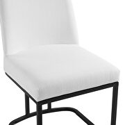 Sled base upholstered fabric dining side chair in black white by Modway additional picture 2