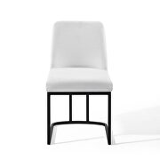 Sled base upholstered fabric dining side chair in black white by Modway additional picture 4