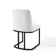 Sled base upholstered fabric dining side chair in black white additional photo 5 of 8