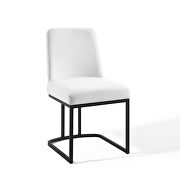 Sled base upholstered fabric dining side chair in black white by Modway additional picture 6