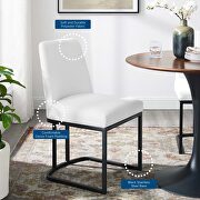 Sled base upholstered fabric dining side chair in black white by Modway additional picture 7