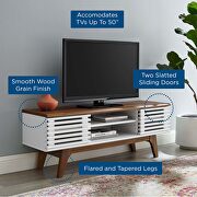 Media console TV stand in walnut/ white finish by Modway additional picture 2