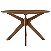 Round wood dining table in walnut by Modway additional picture 5