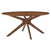 Oval wood dining table in walnut by Modway additional picture 3