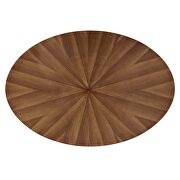 Oval wood dining table in walnut by Modway additional picture 5
