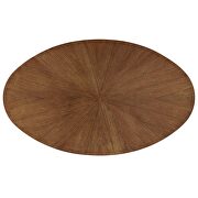 Oval wood dining table in walnut additional photo 3 of 6