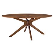 Oval wood dining table in walnut by Modway additional picture 5
