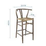 Wood bar stool in gray by Modway additional picture 2