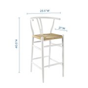 Wood bar stool in white by Modway additional picture 2