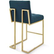 Gold stainless steel upholstered fabric counter stool in gold azure by Modway additional picture 3