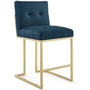 Gold stainless steel upholstered fabric counter stool in gold azure by Modway additional picture 8