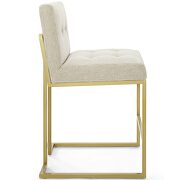 Gold stainless steel upholstered fabric counter stool in gold beige by Modway additional picture 3