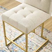 Gold stainless steel upholstered fabric counter stool in gold beige by Modway additional picture 6