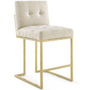 Gold stainless steel upholstered fabric counter stool in gold beige by Modway additional picture 8